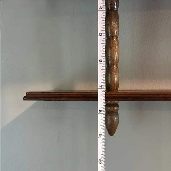 VTG MCM 2-Tier Turned Wood Spindle Wall Shelf - Picture 5 of 6